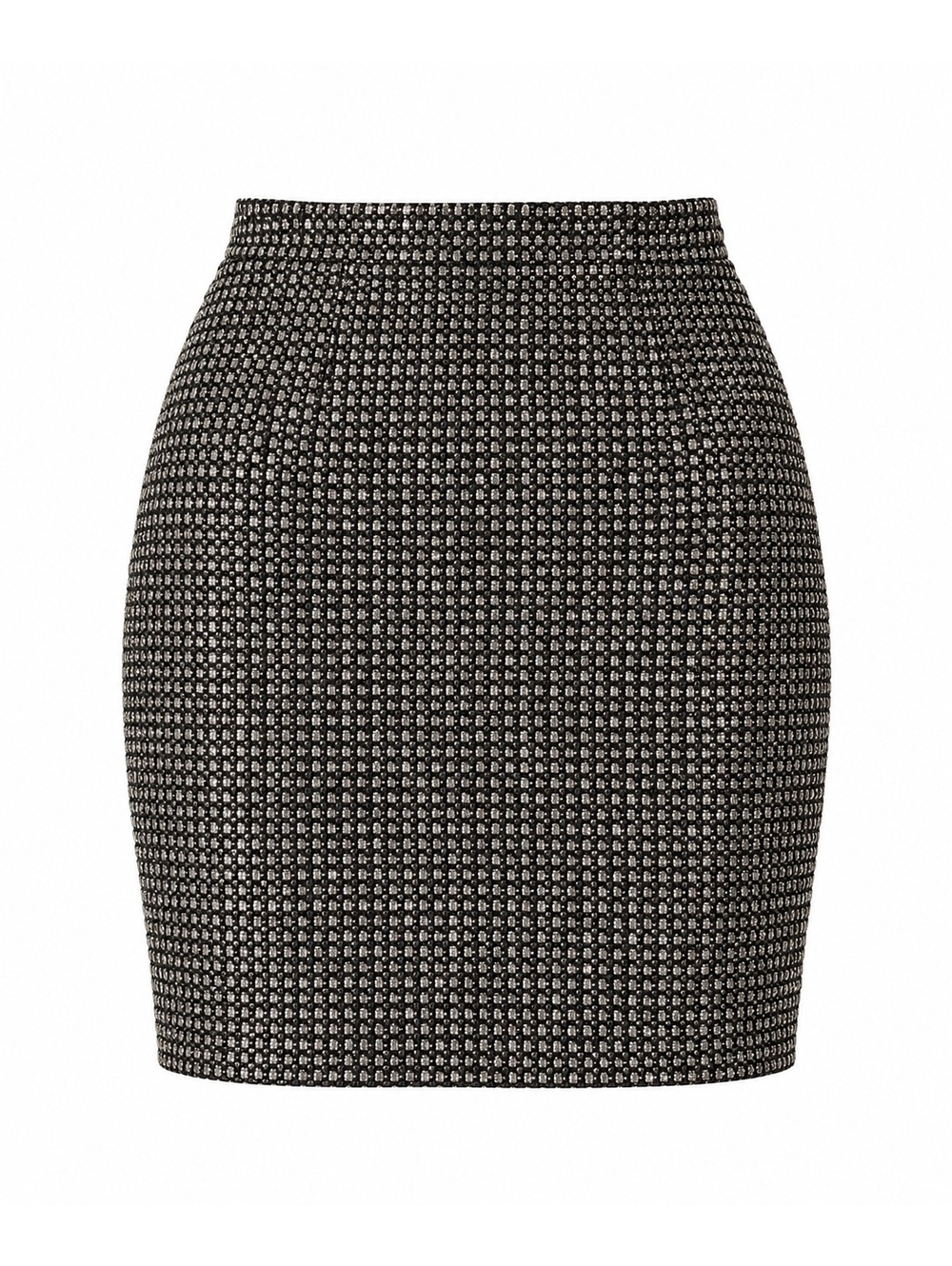 St. John Black & Metallic Knit Mini Skirt